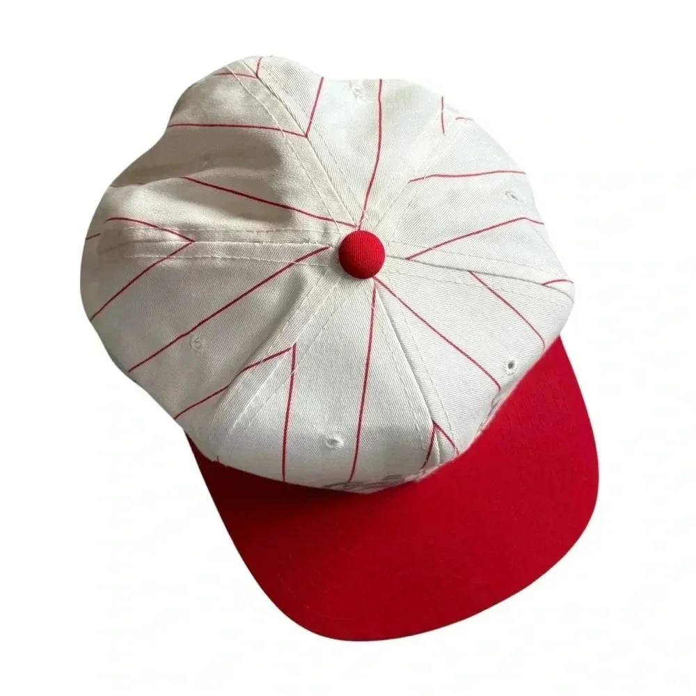 Rare HTF Vintage Coca-Cola Pinstripe SnapBack Hat w/ Silver Script